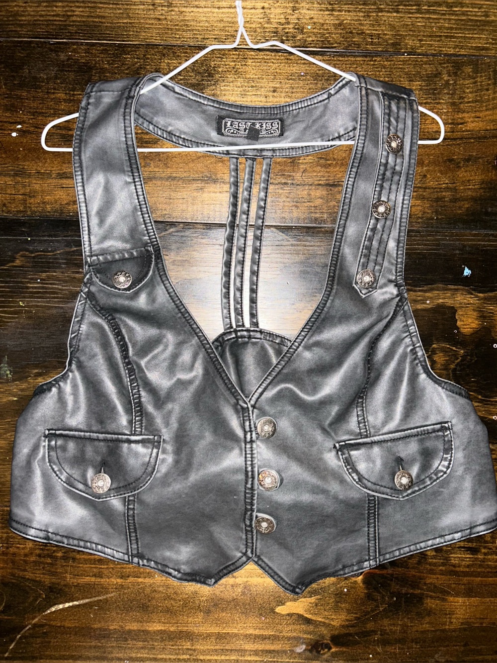 Last Kiss faux leather vest